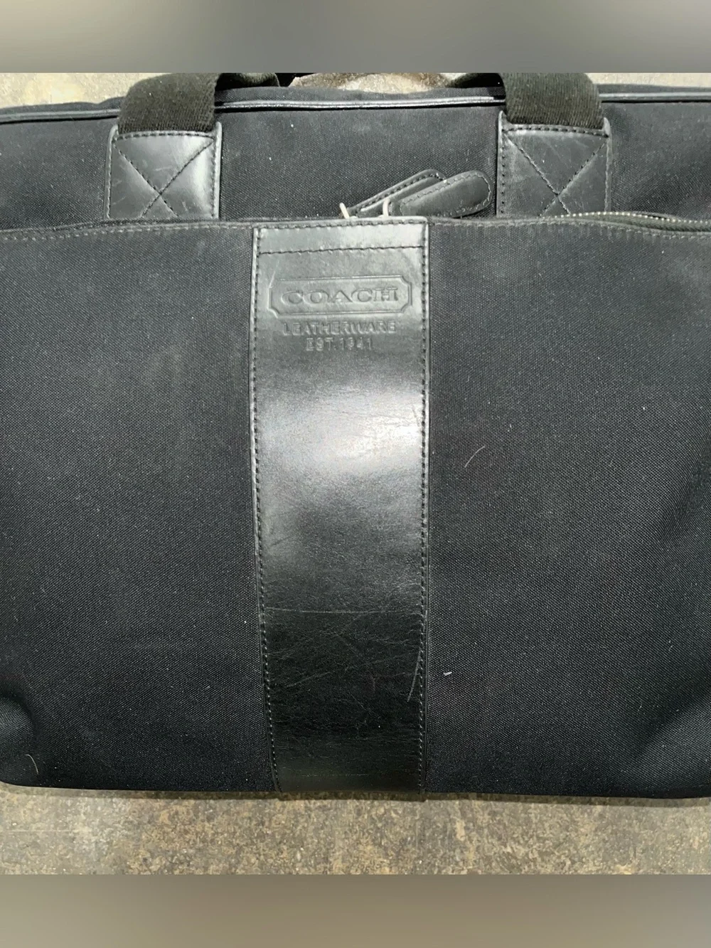 Coach Bag Men’s Shoulder 6408 Black Nylon Leather COACH